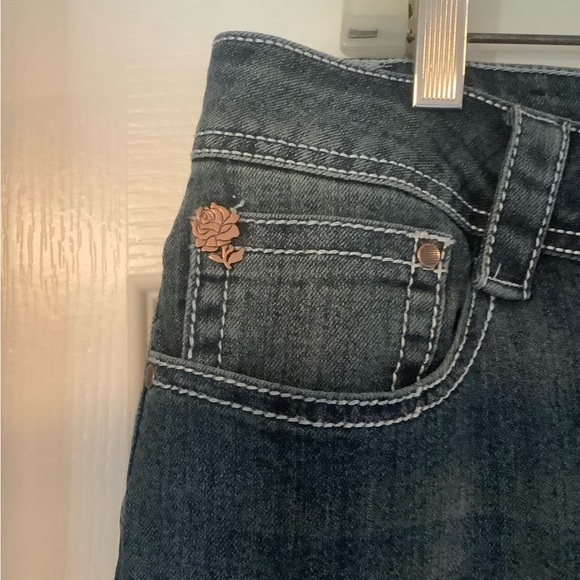 Low rise Boot cut jeans Sz 15/16 Back pocket bling - Picture 3 of 8